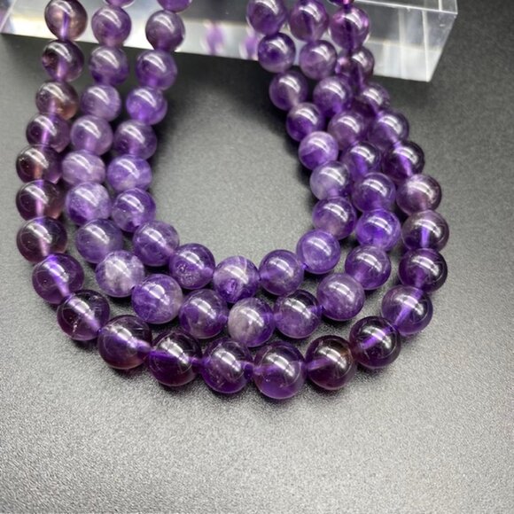 8mm Amethyst Genuine Semi Precious Natural Gemstone Bead Strand - Picture 1 of 2